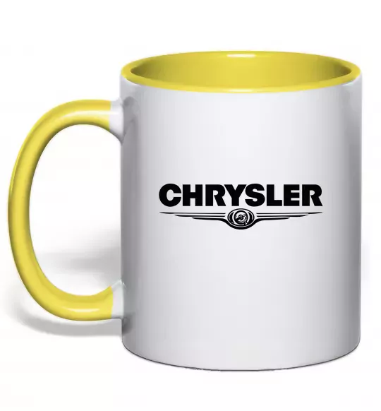Чашка с цветной ручкой Chrysler logo Солнечно желтый фото