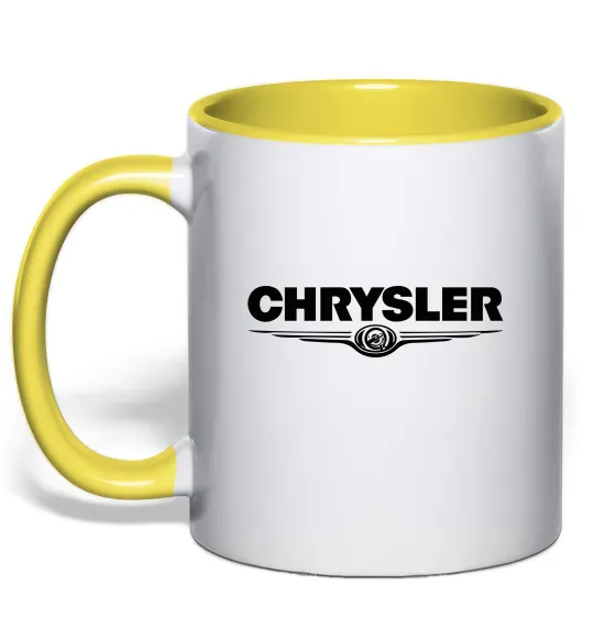 Чашка с цветной ручкой Chrysler logo Лимонный фото