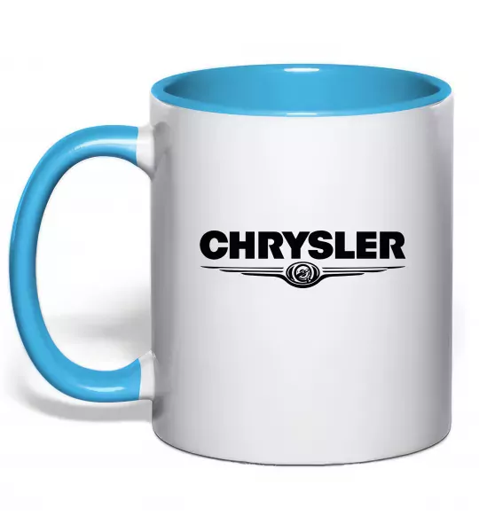 Чашка с цветной ручкой Chrysler logo Голубой фото