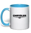 Чашка с цветной ручкой Chrysler logo Голубой фото