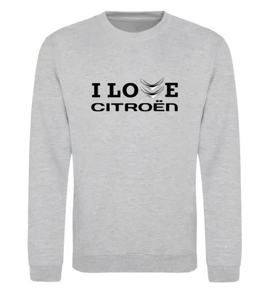 Свитшот I love Citroen Серый меланж фото