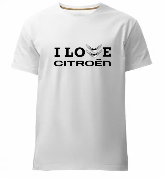 Чоловіча преміум футболка I love Citroen Білий фото