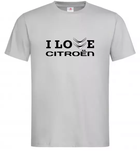Чоловіча футболка I love Citroen Сірий фото