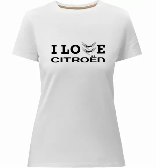 Жіноча преміум футболка I love Citroen Білий фото