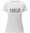 Жіноча преміум футболка I love Citroen Білий фото