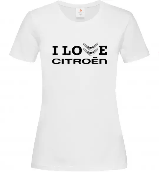 Женская футболка I love Citroen Белый фото