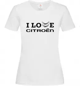 Женская футболка I love Citroen Белый фото