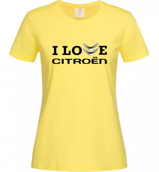 Женская футболка I love Citroen Лимонный фото