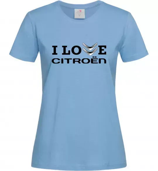 Женская футболка I love Citroen Голубой фото