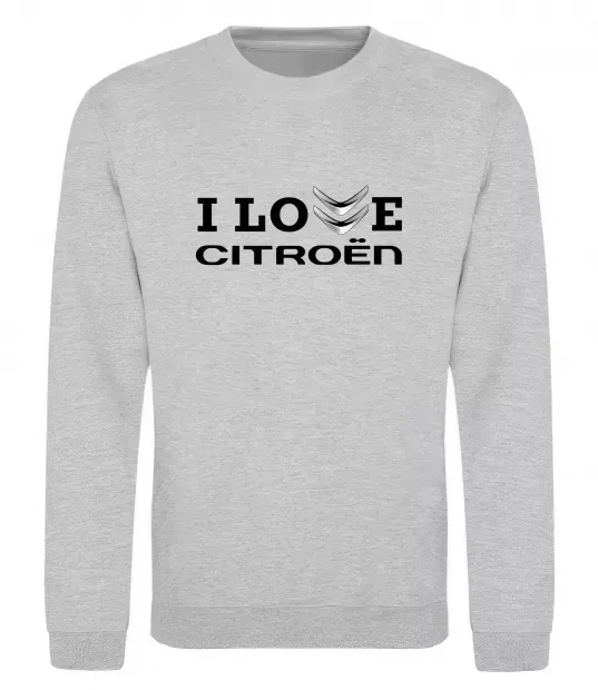 Світшот I love Citroen Сірий меланж фото