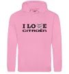 Мужская толстовка (худи) I love Citroen Розовый фото