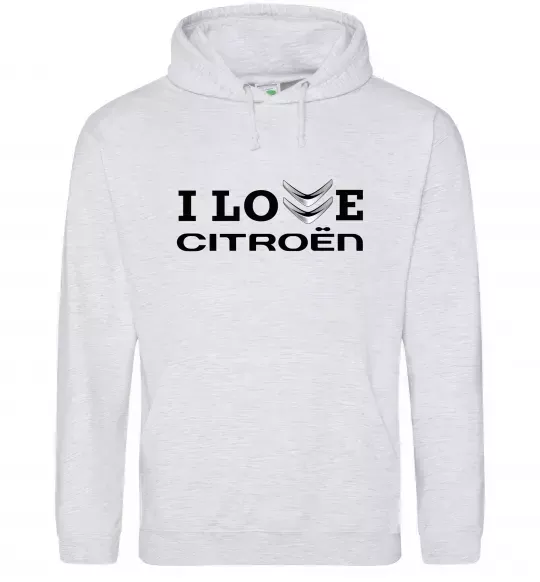 Жіноча толстовка (худі) I love Citroen Сірий меланж фото