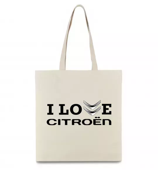 Еко-сумка I love Citroen Бежевий фото