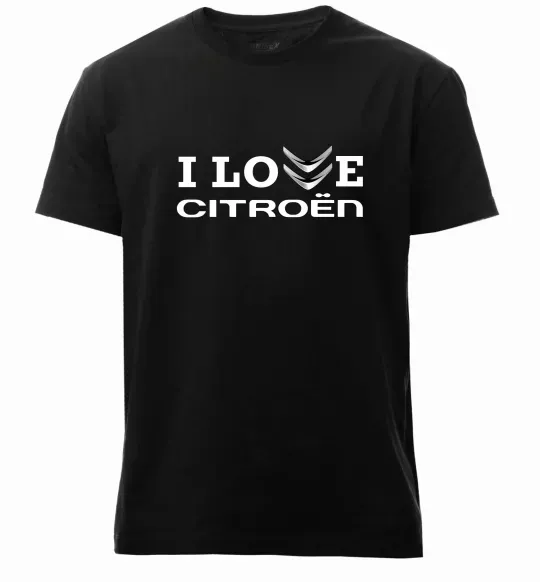 Чоловіча преміум футболка I love Citroen Чорний фото
