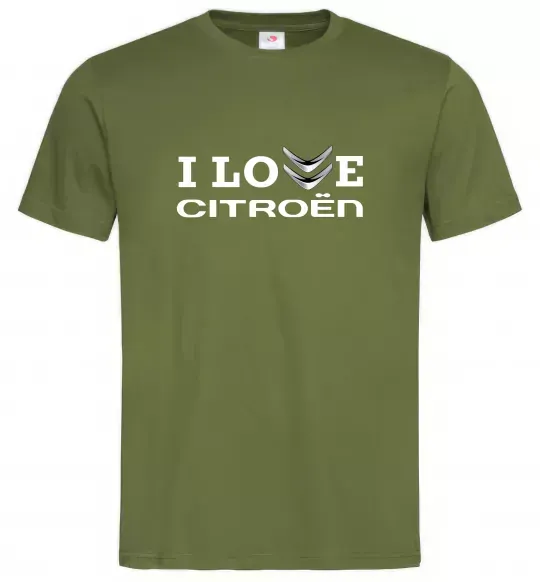 Чоловіча футболка I love Citroen Оливковий фото