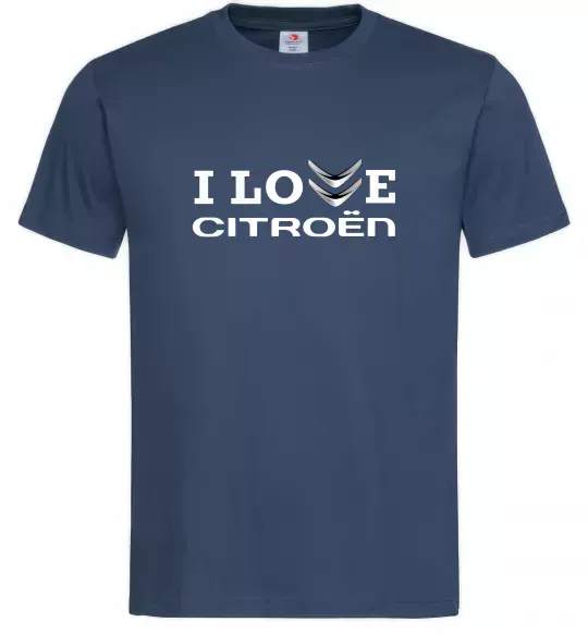 Чоловіча футболка I love Citroen Темно-синій фото