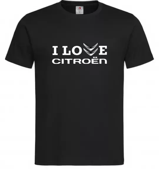 Чоловіча футболка I love Citroen Чорний фото