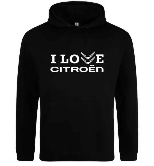 Чоловіча толстовка (худі) I love Citroen Чорний фото