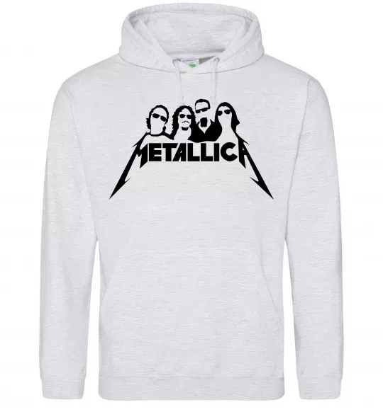 Чоловіча толстовка (худі) Metallica band Сірий меланж фото