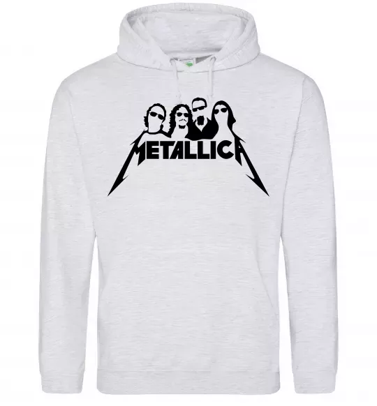 Женская толстовка (худи) Metallica band Серый меланж фото