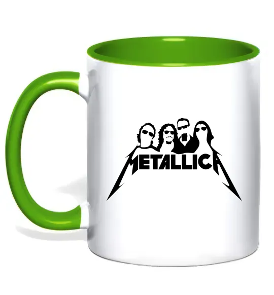 Чашка с цветной ручкой Metallica band Зеленый фото