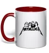 Чашка с цветной ручкой Metallica band Красный фото
