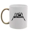 Чашка с цветной ручкой Metallica band Золото фото
