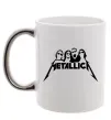 Чашка с цветной ручкой Metallica band Серебро фото