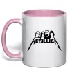 Чашка с цветной ручкой Metallica band Нежно розовый фото