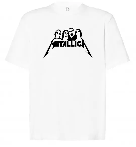 Футболка Оверсайз Metallica band Белый фото
