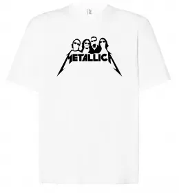 Футболка Оверсайз Metallica band Белый фото