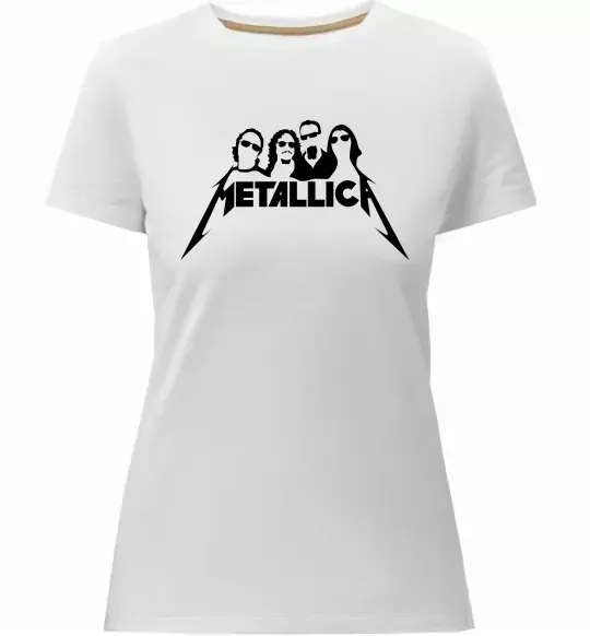 Жіноча преміум футболка Metallica band Білий фото
