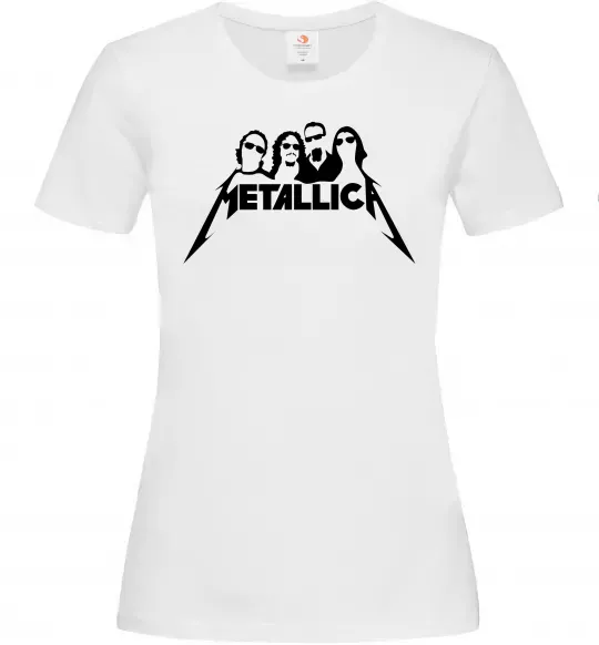 Жіноча футболка Metallica band Білий фото