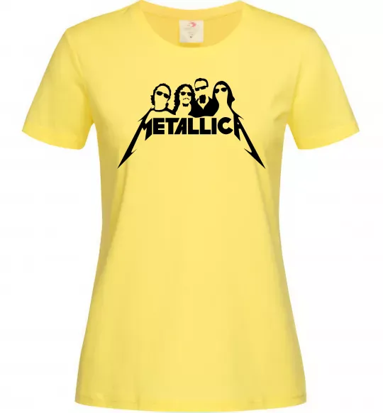 Жіноча футболка Metallica band Лимонний фото