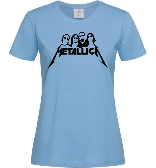 Жіноча футболка Metallica band Блакитний фото