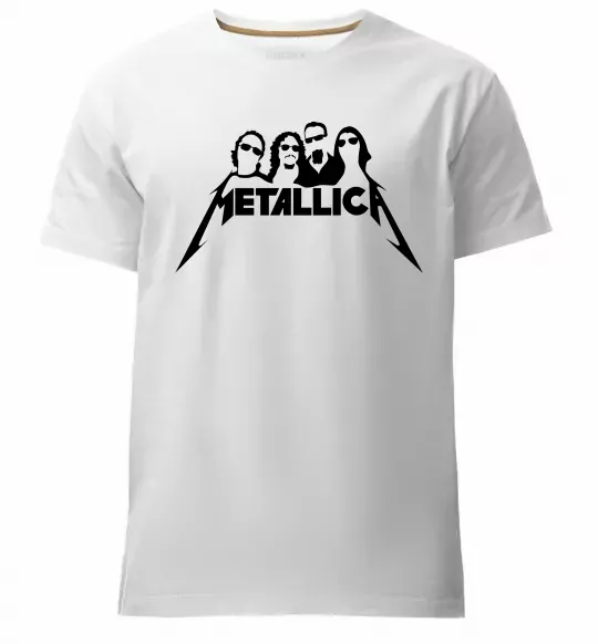 Мужская премиум футболка Metallica band Белый фото
