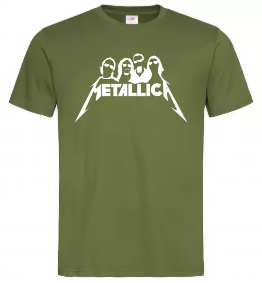 Чоловіча футболка Metallica band Оливковий фото