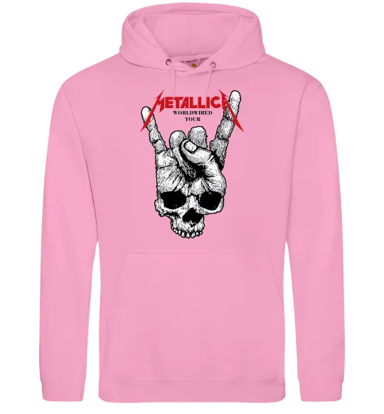 Мужская толстовка (худи) Worldwired tour Metallica Розовый фото