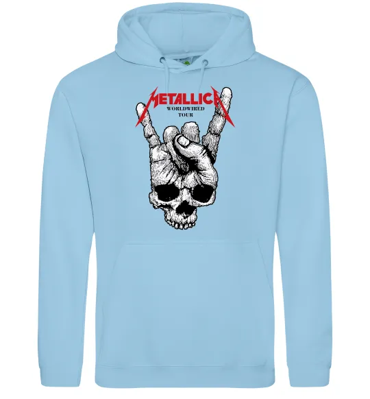 Мужская толстовка (худи) Worldwired tour Metallica Голубой фото