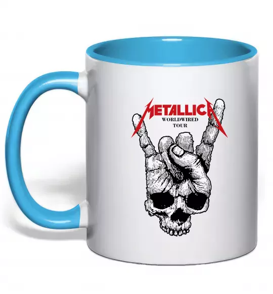 Чашка с цветной ручкой Worldwired tour Metallica Голубой фото