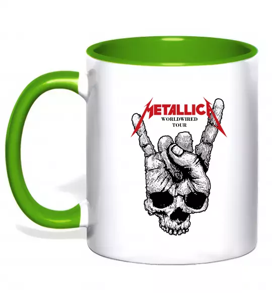 Чашка с цветной ручкой Worldwired tour Metallica Зеленый фото