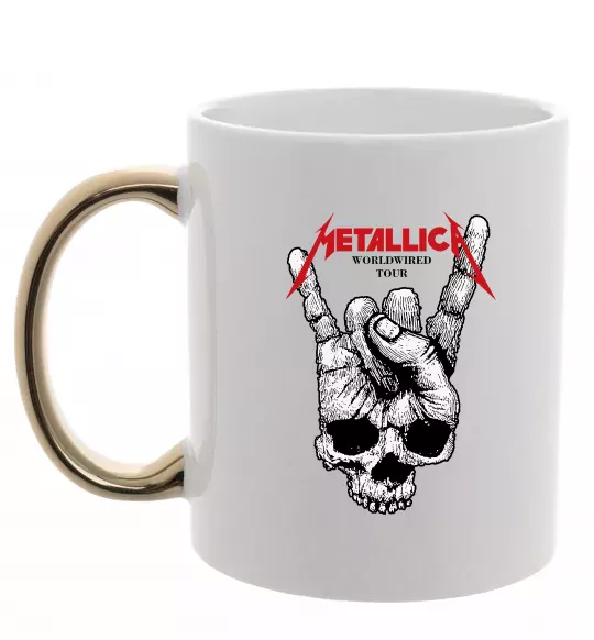 Чашка с цветной ручкой Worldwired tour Metallica Золото фото
