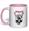 Чашка с цветной ручкой Worldwired tour Metallica Нежно розовый фото