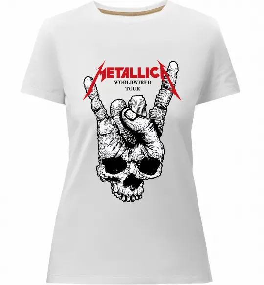 Женская премиум футболка Worldwired tour Metallica Белый фото