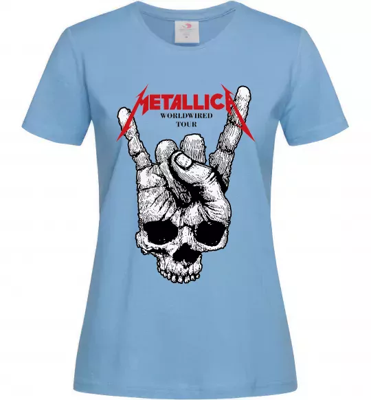 Женская футболка Worldwired tour Metallica Голубой фото