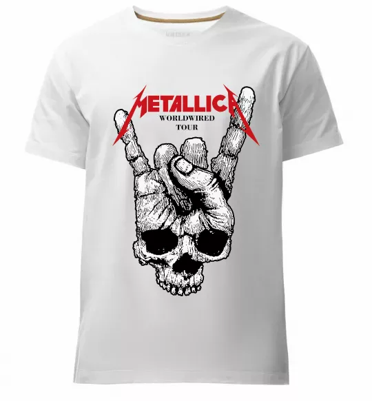 Мужская премиум футболка Worldwired tour Metallica Белый фото