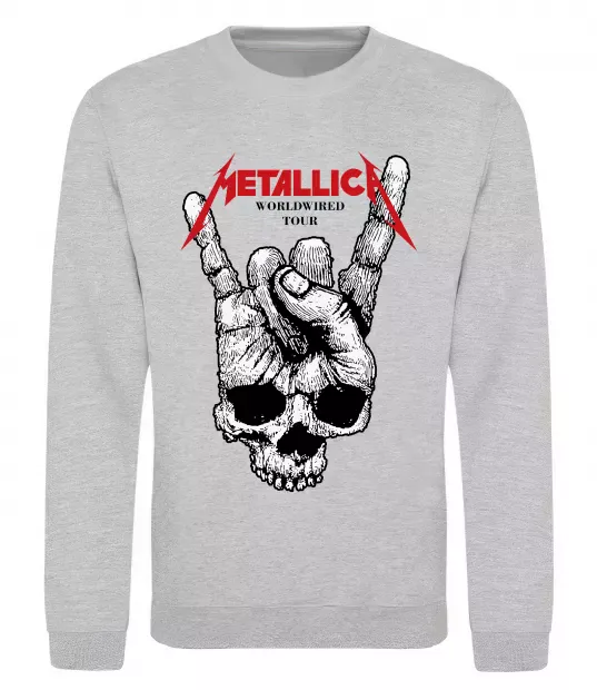 Світшот Worldwired tour Metallica Сірий меланж фото