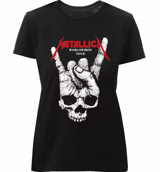 Женская премиум футболка Worldwired tour Metallica Черный фото