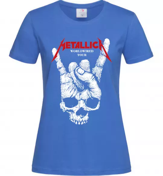 Женская футболка Worldwired tour Metallica Ярко-синий фото