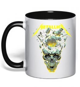 Чашка с цветной ручкой Metallica time skull